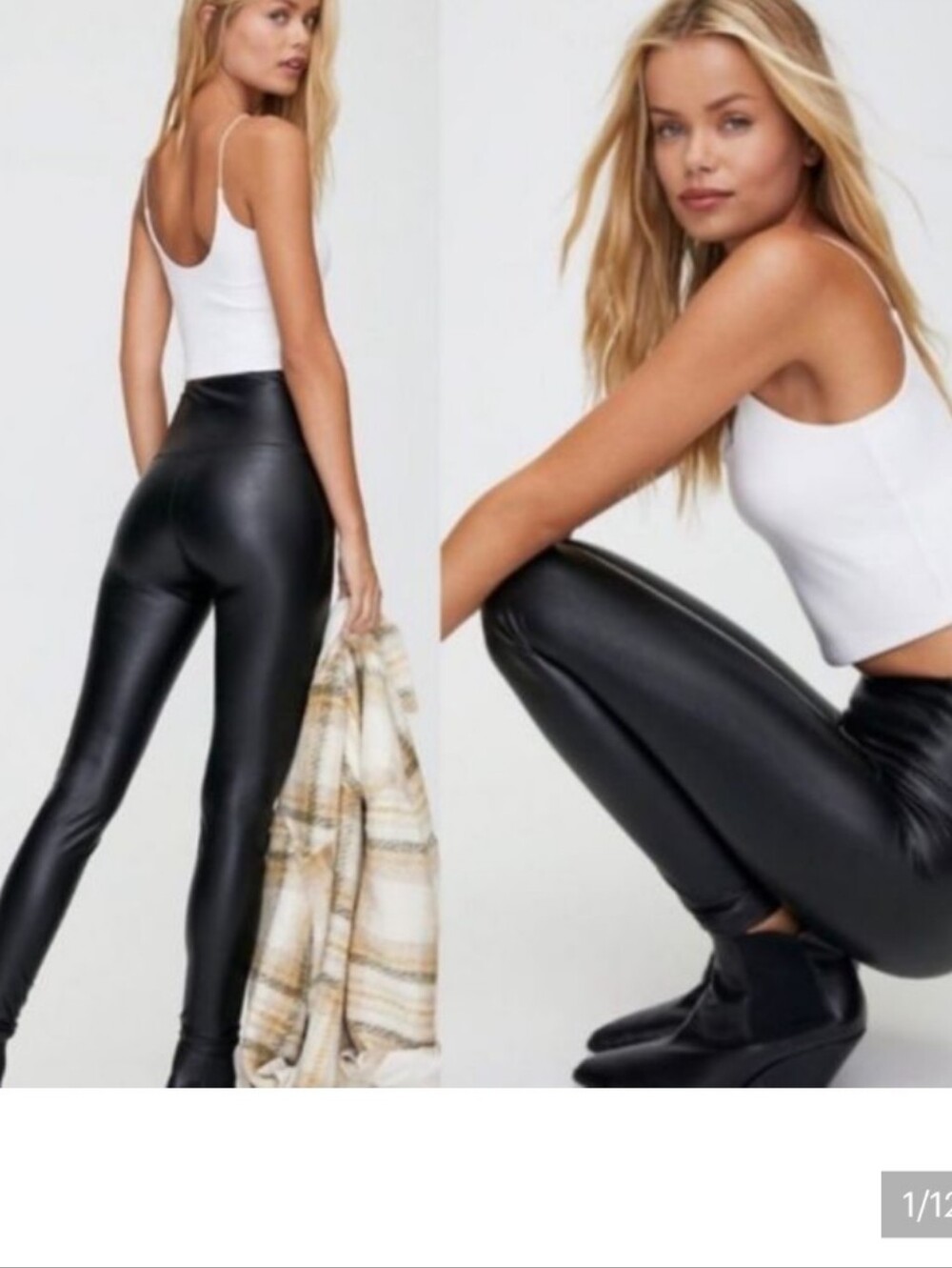 ARITZIA Wilfred Free Daria Pant High-waisted Vegan Leather leggings black medium